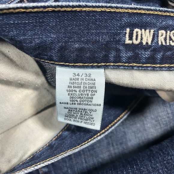 American Eagle Outfitters Men Jeans Low Rise Boot 34x32 Dark Wash Denim - Picture 6 of 11